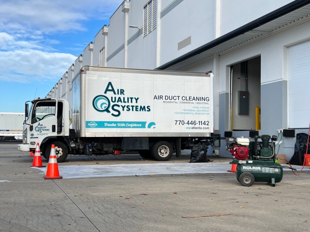 Air Quality Systems truck providing residential and commercial air duct cleaning services