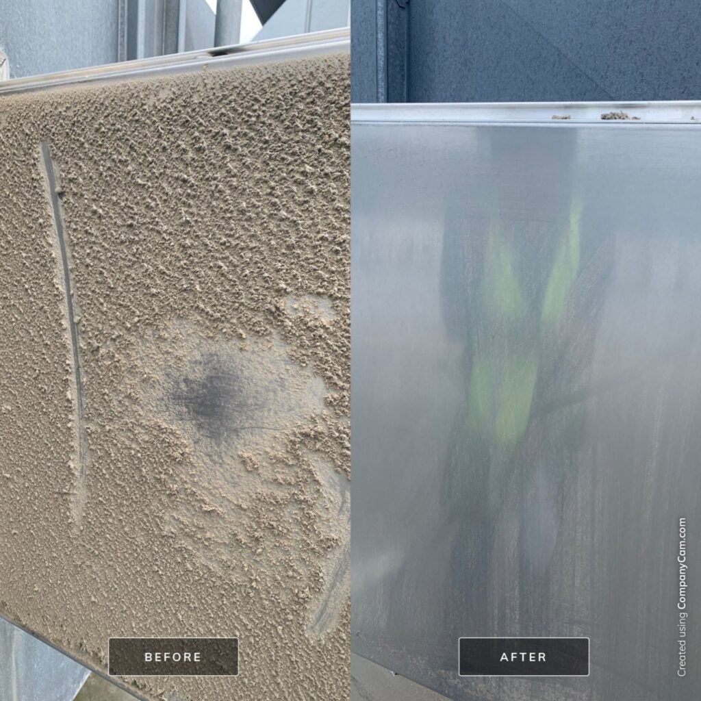 Dirty vs clean air duct comparison showcasing effective commercial duct cleaning service results