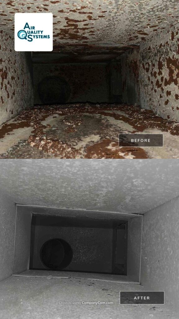 a before and after of AQS's environmental remediation services